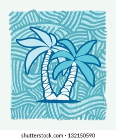 Hand Draw Palm Tree