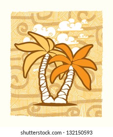 Hand Draw Palm Tree