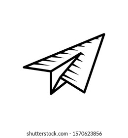 Hand Draw Paper Plane Vector Logo Design