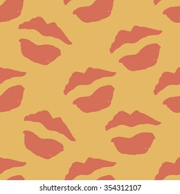 Hand draw pattern lipstick kiss