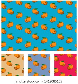 hand draw pattern seamless orange colorful background vector