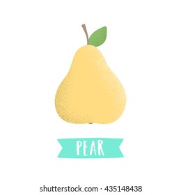 Hand draw pear isolated on white. Vector illustration