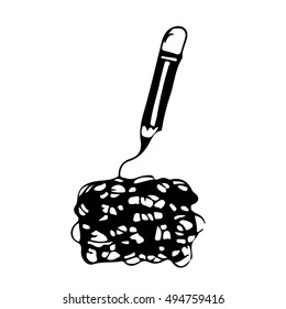 Hand draw pencil doodle icon illustration design