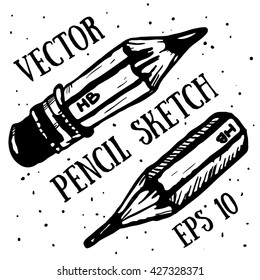 Hand draw pencil sketch. Vector illustration.