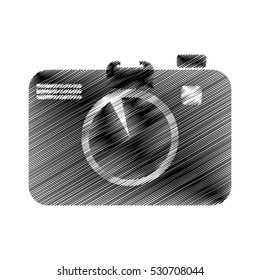hand draw photographic camera digital vector illustration eps 10