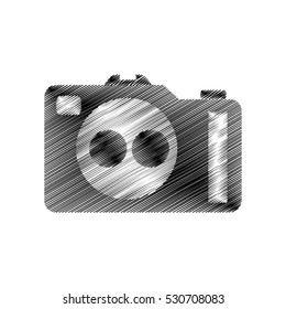 hand draw photographic camera digital vector illustration eps 10