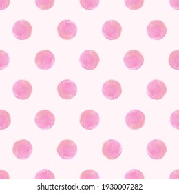 hand draw pink dots on pink background. seamless pattern. Texture for fabric, wrapping, wallpaper. Decorative print.