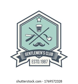hand draw pipe smoker for gentlemen club vintage and retro logo