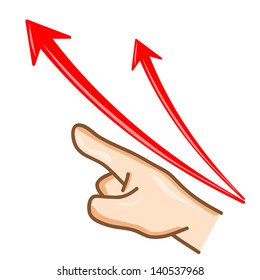Hand draw Pointing hand Strive business success