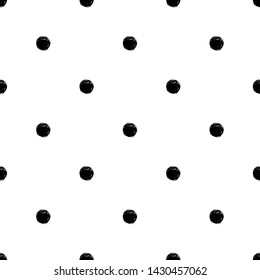 Hand Draw Polka Dots Seamless Pattern. Vector Black ink Brush. The texture of the pencil. Monochrome Scandinavian pattern for printing on fabric, packaging paper and other things.