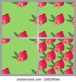 Hand draw pomegranate vector seamless pattern