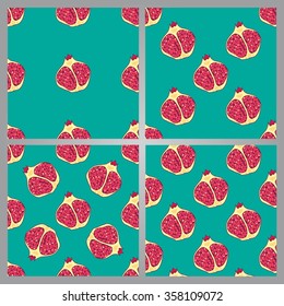 Hand draw pomegranate vector seamless pattern