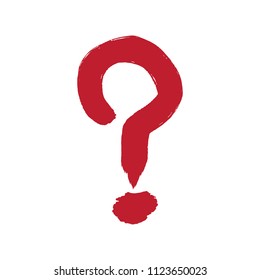 Hand draw Question mark on White background