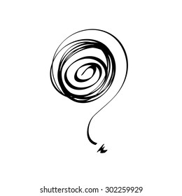 Hand draw Question mark on White background