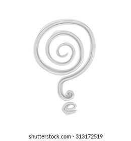 Hand draw Question mark on White background