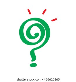 Hand draw Question mark on White background