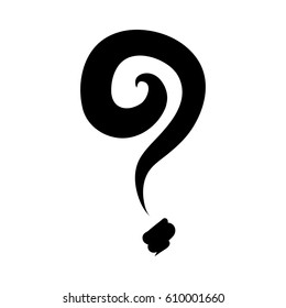 Hand draw Question mark on White background