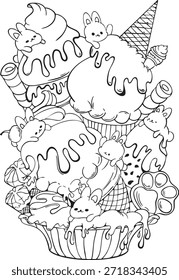 
dibujar a mano, conejo, trazo de línea, arte, dibujos animados, Vector, ilustrador, stock