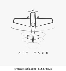 Hand draw of the race plane logo.(EPS10 art vector)
