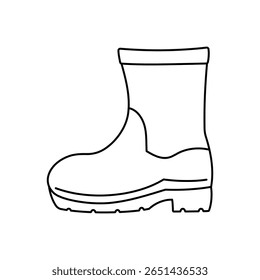 hand draw rain boots outline illustration