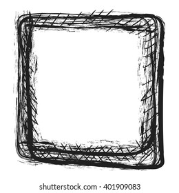 hand draw rectangle grunge frame border background, vector illustration design element