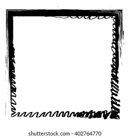 hand draw rectangle grunge frame border background, vector illustration design element