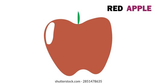 Hand draw with red aplle simple design. Vector illustration