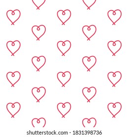 patrón de corazones rojos