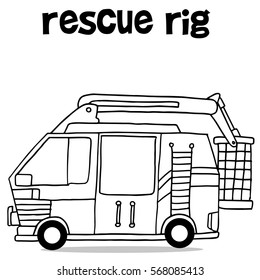 Hand draw of rescue rig vector illustration
