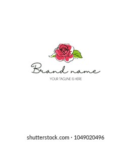 Hand Draw Rose Logo