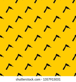 Hand draw rotary tattoo machine pattern seamless vector repeat geometric yellow for any design