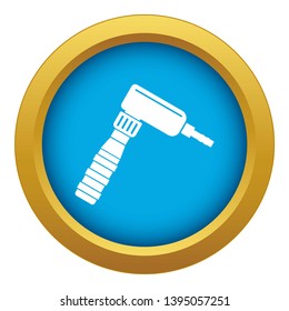 Hand draw rotary tattoo machine icon blue vector isolated on white background for any design