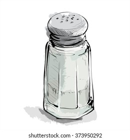 Hand draw of salt shaker. Vector illustration.