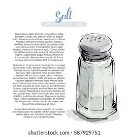 Hand draw of salt shaker. Vector illustration.