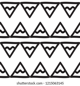 hand draw seamless background pattern of triangles