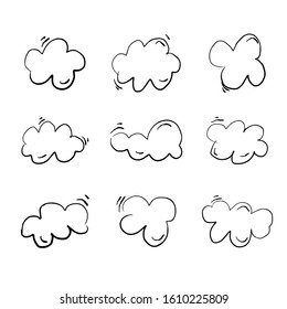 	
Hand draw Set of clouds vintage retro style isolated on white background.vector illustration