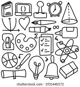 Hand Draw Set Of Education Icon