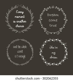 Hand draw set of wreaths