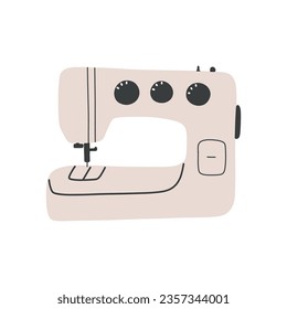 Hand draw sewing machine illustration.Tool for hand craft.