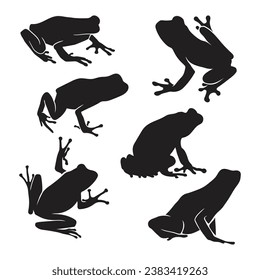 hand draw silhouette frog vector illustration