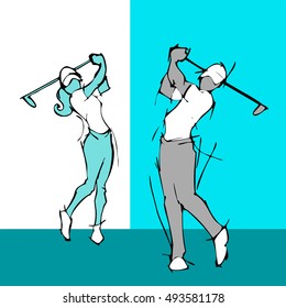 ゴルフ シルエット 女性 のベクター画像素材 画像 ベクターアート Shutterstock