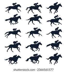 hand draw silhouette horse race icon vector illustration