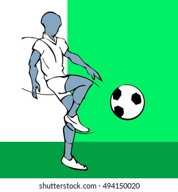  hand draw silhouette of soccer