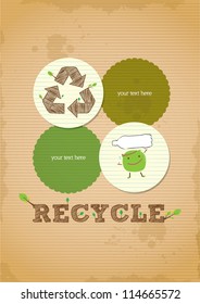 hand draw simple and clean recycling poster