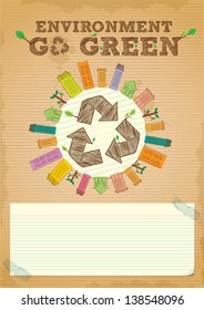 hand draw simple and clean recycling poster