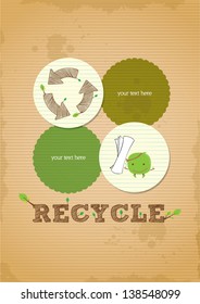 hand draw simple and clean recycling poster