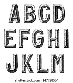 hand draw sketch alphabet design