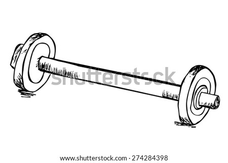 Hand draw sketch of barbell 