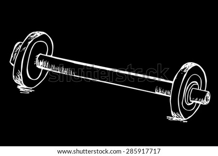 Hand draw sketch of barbell 