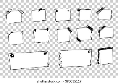 Hand Draw Sketch, Blank Note at transparent effect background
